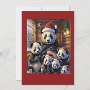 Panda Bear Weihnachtskarte Feiertagskarte