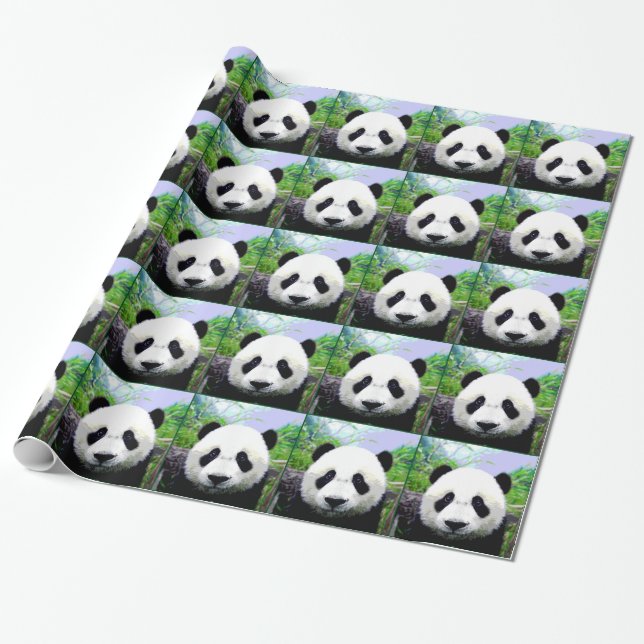 Panda Bear Weihnachtswrapping Paper Geschenkpapier (Ungerollt)