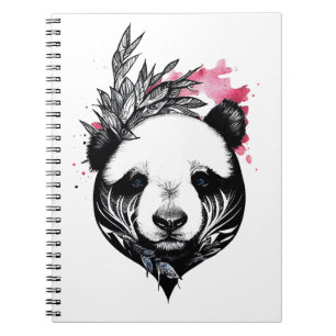 Panda Bear Wild Animal Nature Illustration Art Notizblock