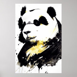 Panda Bear Wild Nature Free Spirit Art Malerei Poster