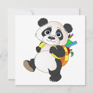 Panda Bear with backpack Einladung