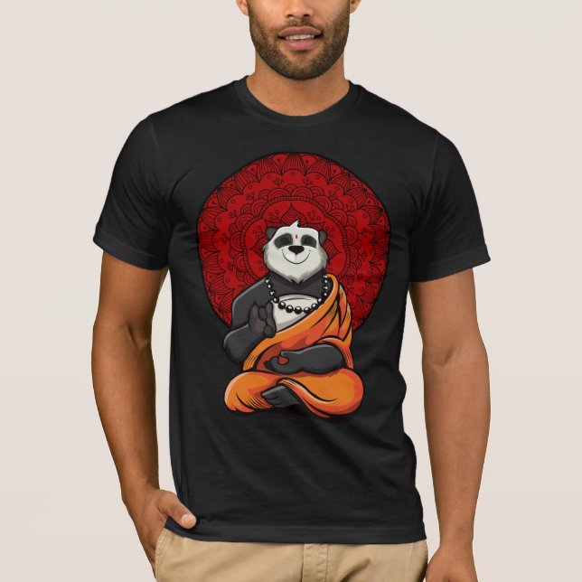 Panda Bear Zen Yoga Meditation Buddha T-Shirt (Vorderseite)