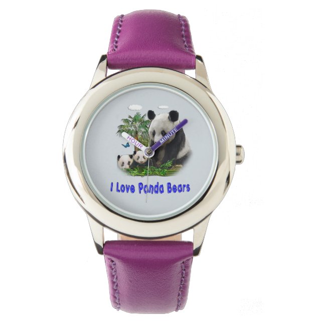 Panda Bears Armbanduhr (Vorderseite)