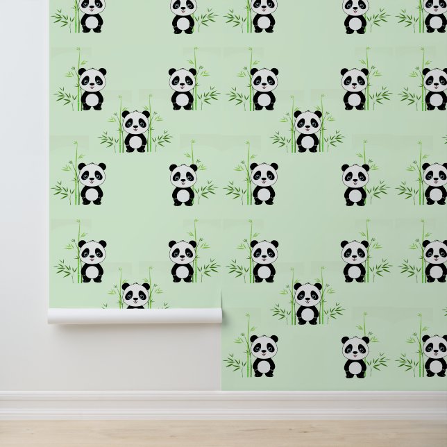 Panda Bears & Bamboo Design Wallpaper Tapete (Anwendung)
