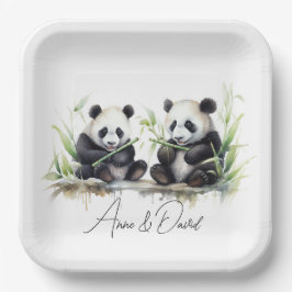 Panda Bears für das Party zum Jahrestag Pappteller