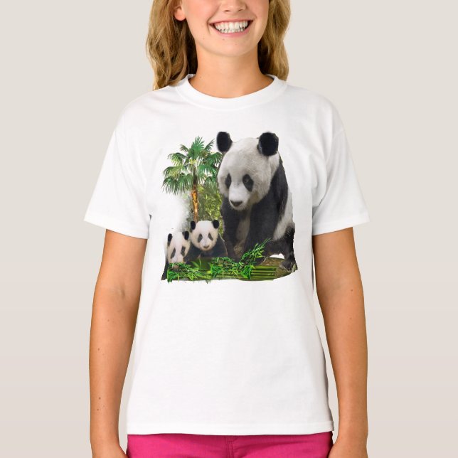 Panda Bears Girls T - Shirt (Vorderseite)