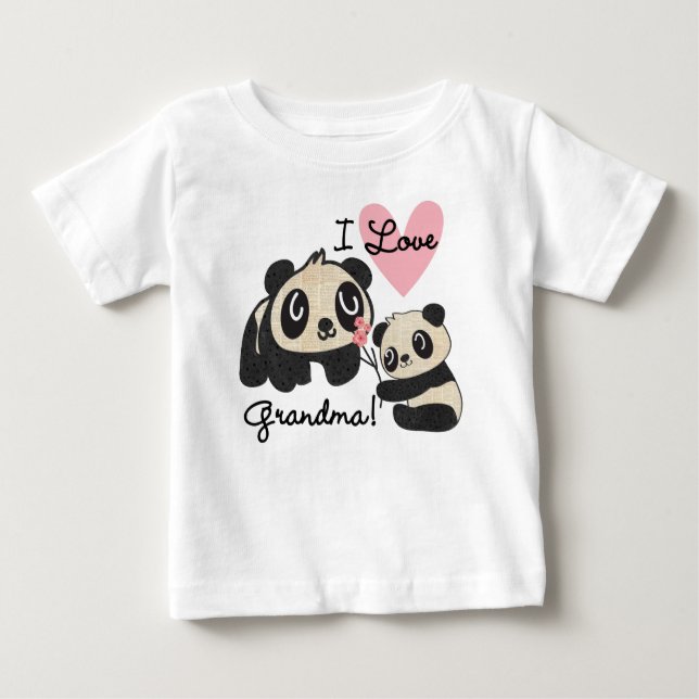 Panda Bears I Liebe Oma Baby T-shirt (Vorderseite)