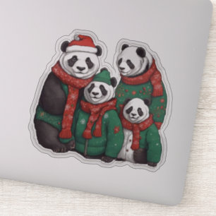 Panda Bears in Sweaters Aufkleber