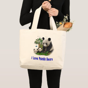 Panda Bears Jumbo Stoffbeutel