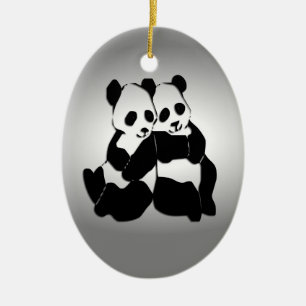 Panda Bears Keramikornament