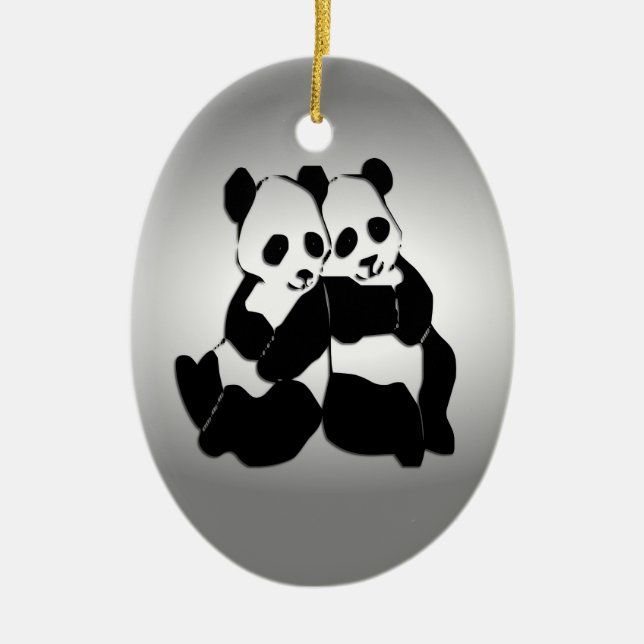 Panda Bears Keramikornament (Vorne)