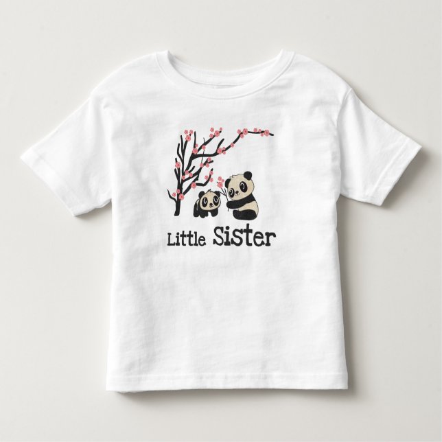 Panda Bears Little Sister Kleinkind T-shirt (Vorderseite)