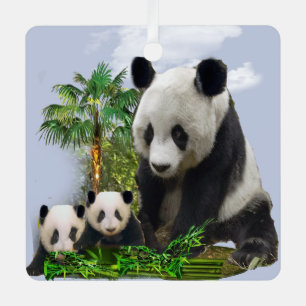 Panda Bears Ornament Aus Metall