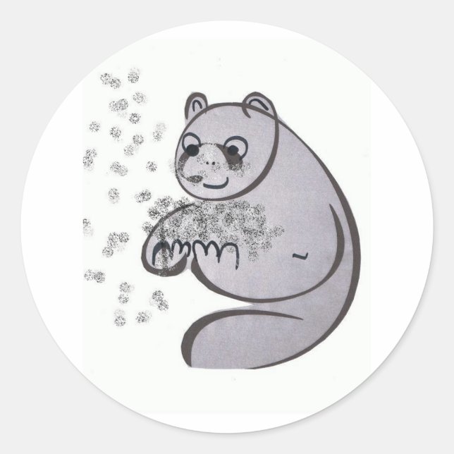 Panda Bears Runder Aufkleber (Vorderseite)