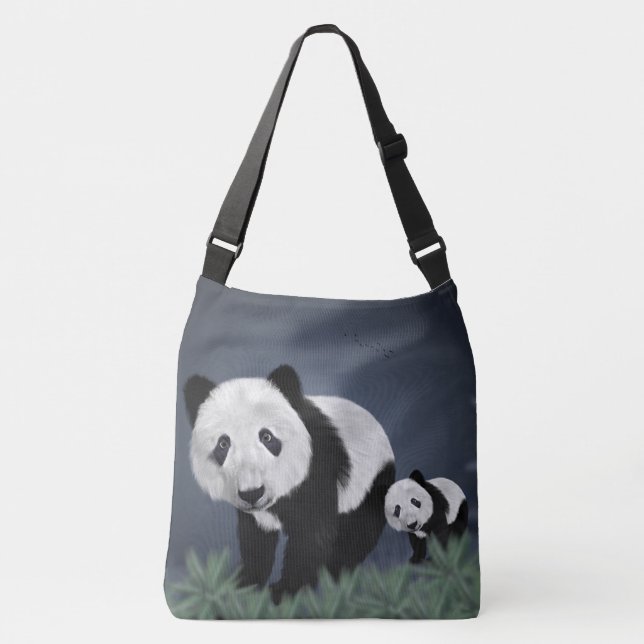 Panda Bears Tragetaschen Mit Langen Trägern (Vorderseite)
