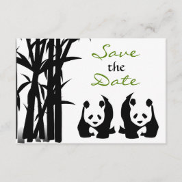 Panda Bears und Bamboo Wedding retten das Datum Save The Date
