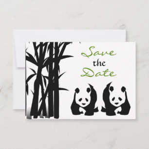 Panda Bears und Bamboo Wedding retten das Datum Save The Date