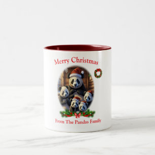 Panda Bears Weihnachts-Tasse Zweifarbige Tasse
