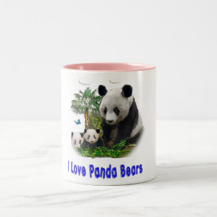 Panda Bears Zwei-Tone-Kaffee-Tasse Zweifarbige Tasse