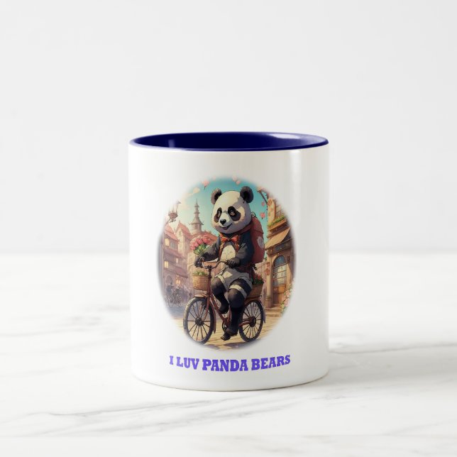 Panda Bears Zweifarbige Tasse (Mittel)