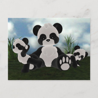 Panda Bearz Sunny Day Postcard Postkarte