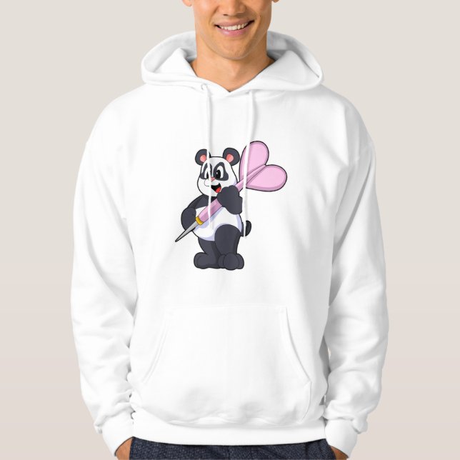 Panda bei Darts mit Dart Hoodie (Vorderseite)