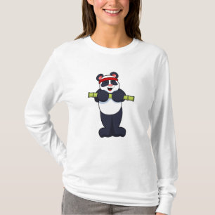 Panda bei der Arbeit mit Bamboo-Gewicht T-Shirt