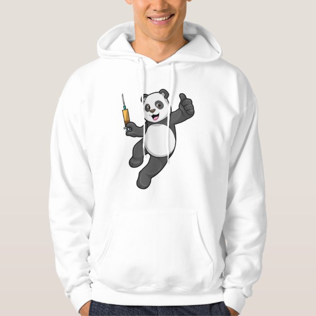 Panda bei Impfung mit Spritze Hoodie (Vorderseite)