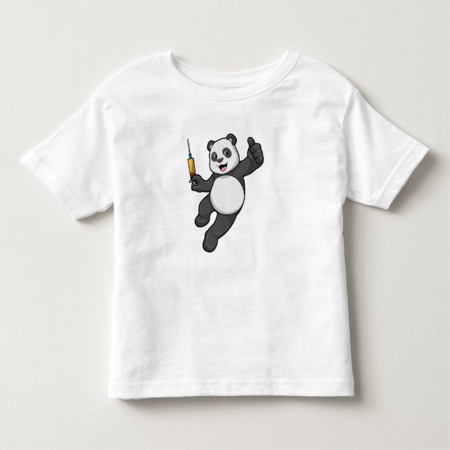 Panda bei Impfung mit Spritze Kleinkind T-shirt (Vorderseite)