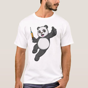 Panda bei Impfung mit Spritze T-Shirt