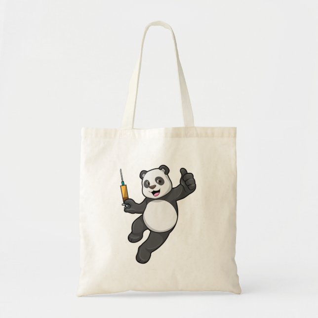 Panda bei Impfung mit Spritze Tragetasche (Vorne)