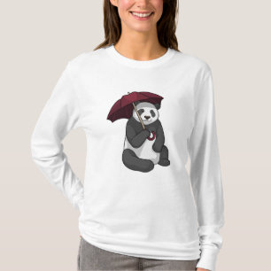 Panda bei Regen mit Regenschirm T-Shirt