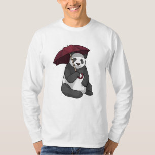 Panda bei Regen mit Regenschirm T-Shirt