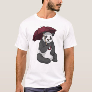 Panda bei Regen mit Regenschirm T-Shirt