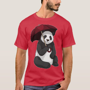 Panda bei Regen mit Regenschirm T-Shirt