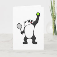 Panda bei Tennis mit Tennisschläger