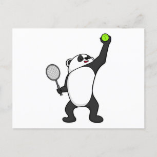 Panda bei Tennis mit Tennisschläger Postkarte