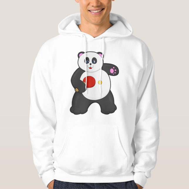 Panda bei Tischtennis mit Tischtennisschläger Hoodie (Vorderseite)