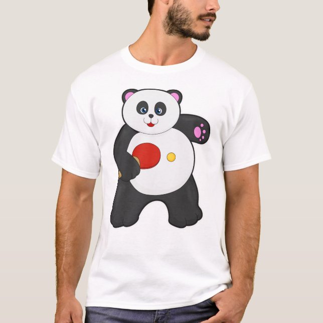 Panda bei Tischtennis mit Tischtennisschläger T-Shirt (Vorderseite)