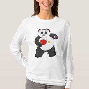 Panda bei Tischtennis mit Tischtennisschläger T-Shirt