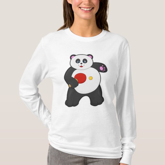 Panda bei Tischtennis mit Tischtennisschläger T-Shirt (Vorderseite)