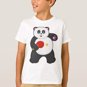 Panda bei Tischtennis mit Tischtennisschläger T-Shirt