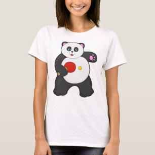 Panda bei Tischtennis mit Tischtennisschläger T-Shirt