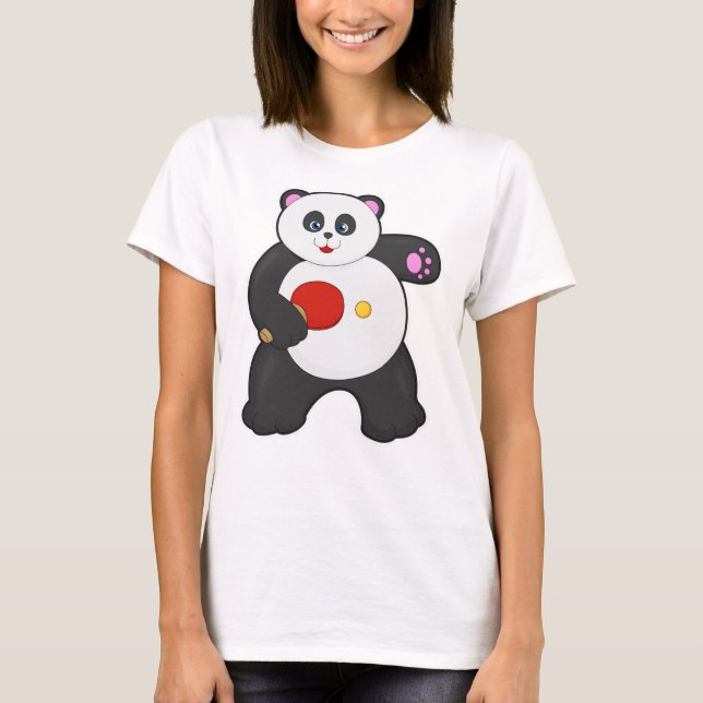 Panda bei Tischtennis mit Tischtennisschläger T-Shirt (Vorderseite)