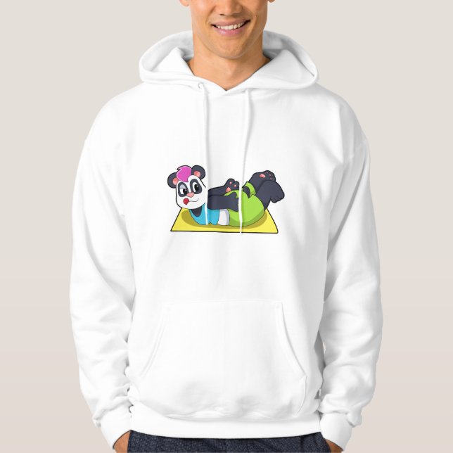 Panda bei Yoga auf Yoga-Matte Hoodie (Vorderseite)