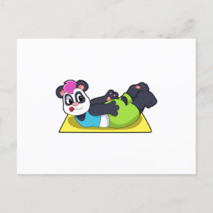 Panda bei Yoga auf Yoga-Matte Postkarte