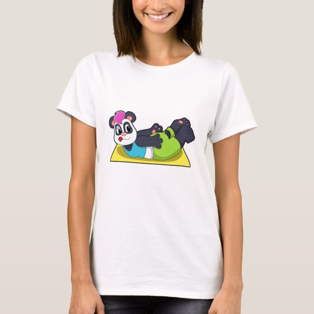 Panda bei Yoga auf Yoga-Matte T-Shirt (Vorderseite)