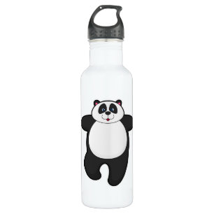Panda bei Yoga-Stretching-Übung Edelstahlflasche