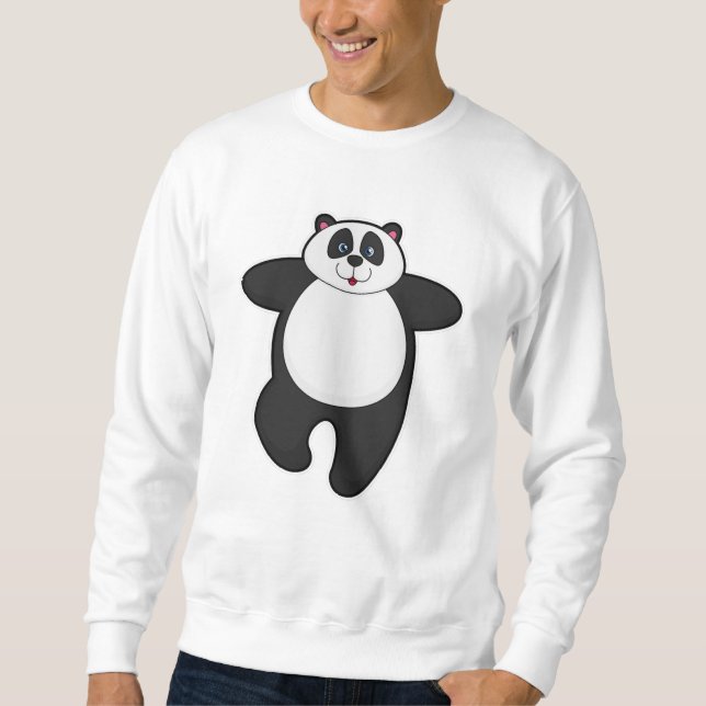 Panda bei Yoga-Stretching-Übung Sweatshirt (Vorderseite)