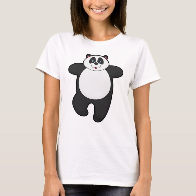 Panda bei Yoga-Stretching-Übung T-Shirt (Vorderseite)